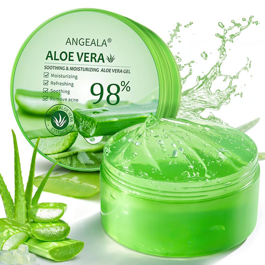 Freshly Harvested Organic Aloe Vera Gel - 98% Pure Soothing Moisturizer for Face, Body, Scalp & Hair (10oz)