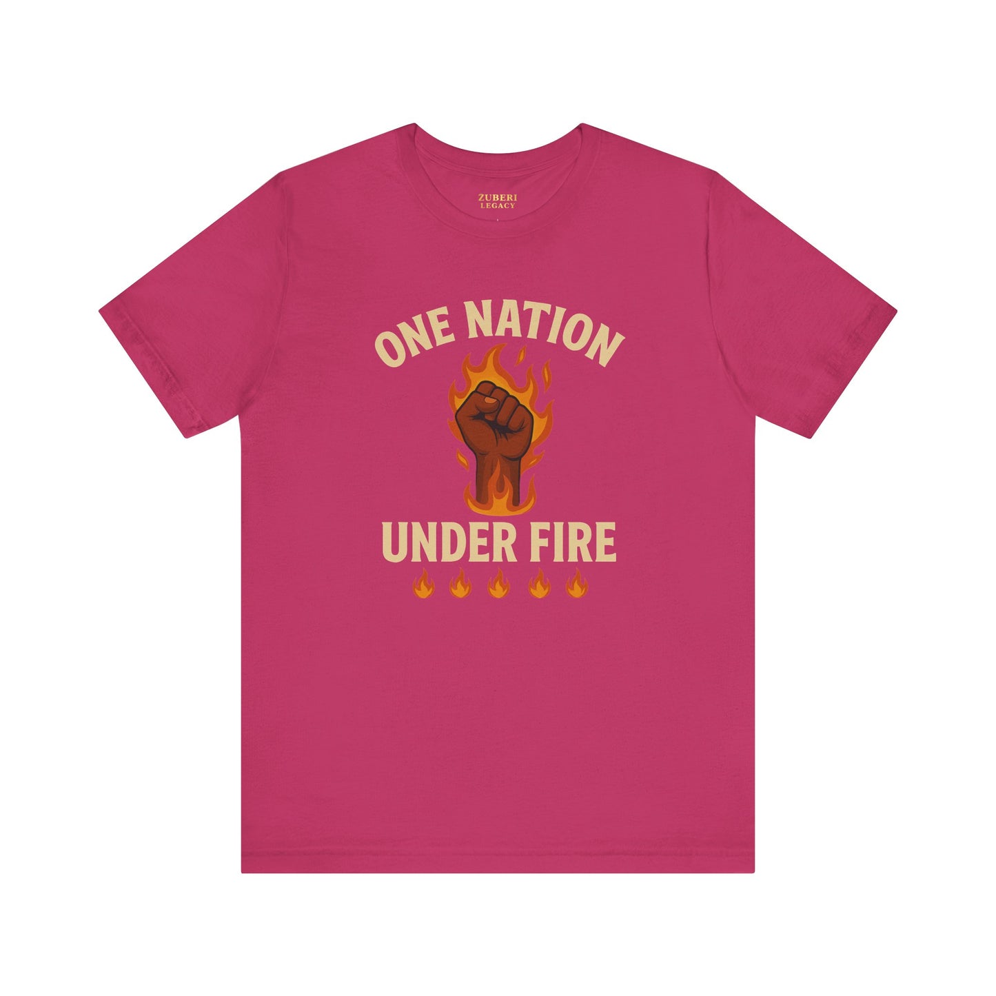 Empowering Statement Tee: One Nation Under Fire, Unisex Graphic Shirt, Activist Apparel, Casual Wear, Gift for Change Makers