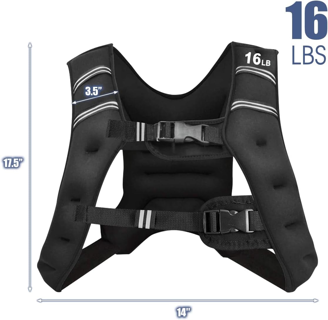 BUN DEM Weighted Vest – Adjustable 12lb to 30lb Enhanced Fitness, Strength Training, and Running - Reflective Stripe for Safety - Ideal for Men, Women, and Kids