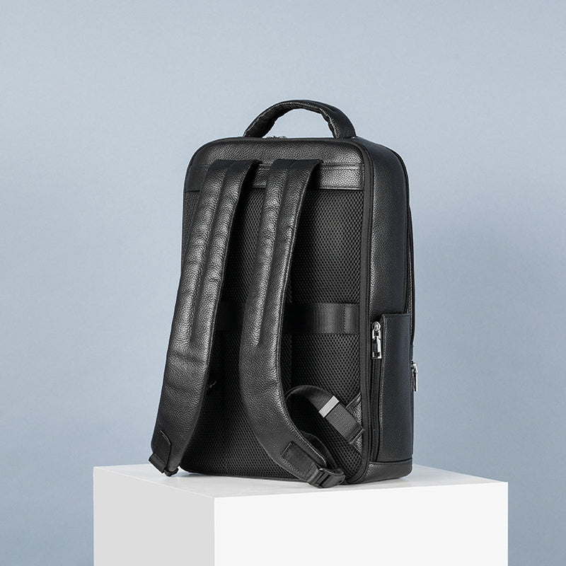 Business Fashion Men'S Bag Multifunctional USB Large Capacity Leather Backpack