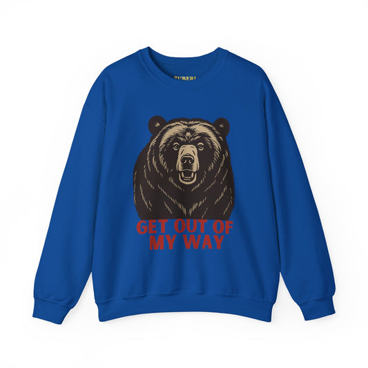 Bun Dem Summer Bear Themed Crewneck Sweatshirt - Get Out of My Way Empire Edition, Unique Gift for Outdoor Lovers, Cozy Casual Style, Perfect for Autumn