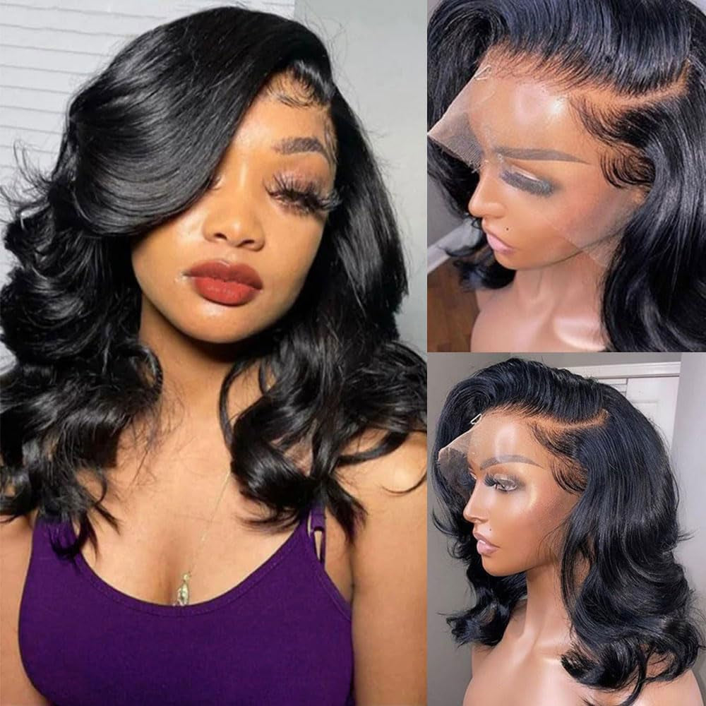 250 Density Human Hair Wig 13X4 HD Lace Front Wigs Pre Plucked Glueless Wig Human Hair Body Wave Wigs Human Hair for Black Women Frontal Wigs Human Hair Wigs Bleached Knots 18 Inch