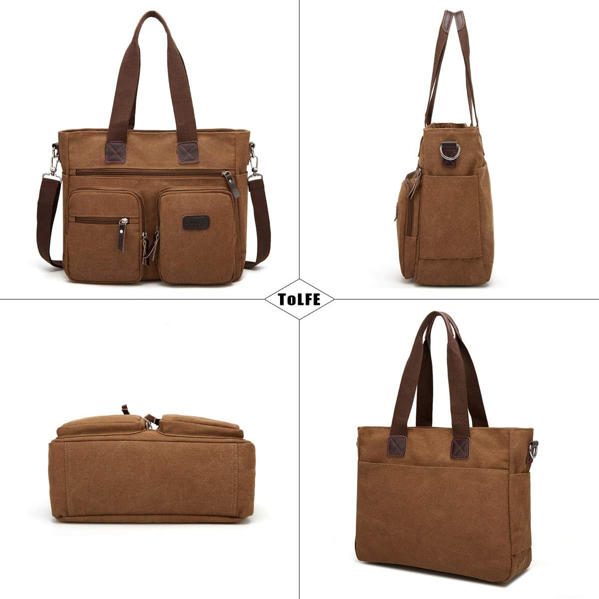 Tolfe Women Top Handle Satchel Handbags Shoulder Bag Messenger Tote Bag Purse Crossbody Bag Travel Work Tote Bag