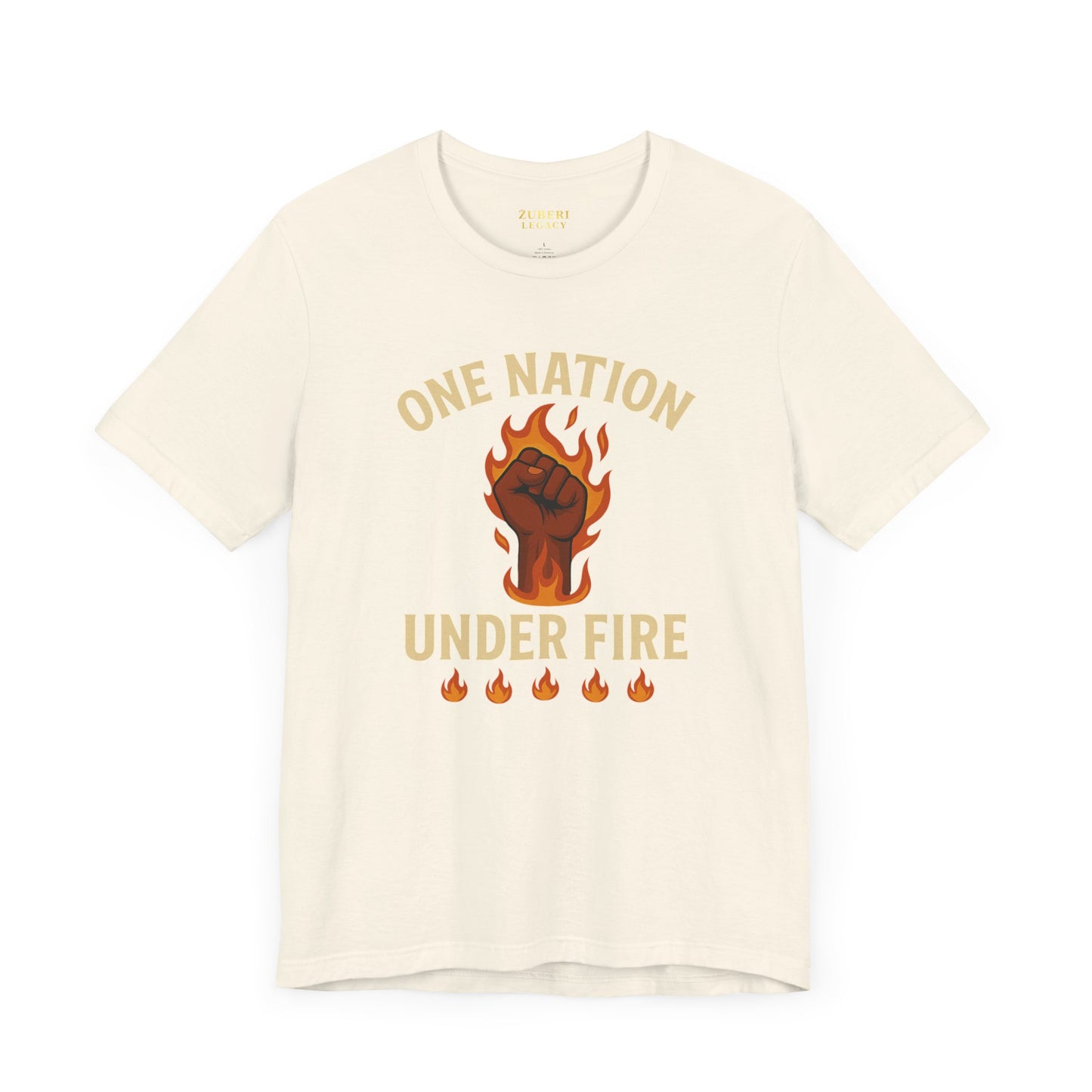 Empowering Statement Tee: One Nation Under Fire, Unisex Graphic Shirt, Activist Apparel, Casual Wear, Gift for Change Makers