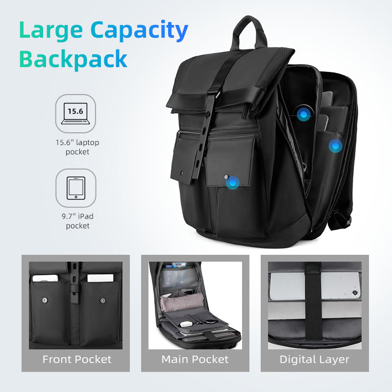 Men'S Casual Business Backpack with Large Capacity