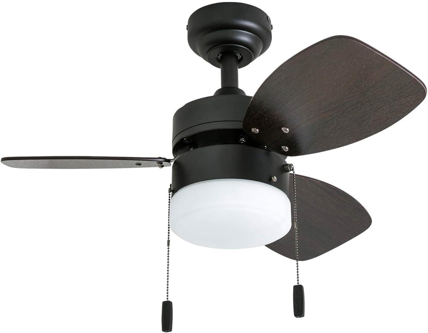 Honeywell Ceiling Fans Ocean Breeze Modern 30 Inch Ceiling Fan with Light, Pull Chain LED Indoor Fan with 3 Blades, Dark Brown Chestnut and Light Oak Blade Finish Options, Bronze (50602-01)