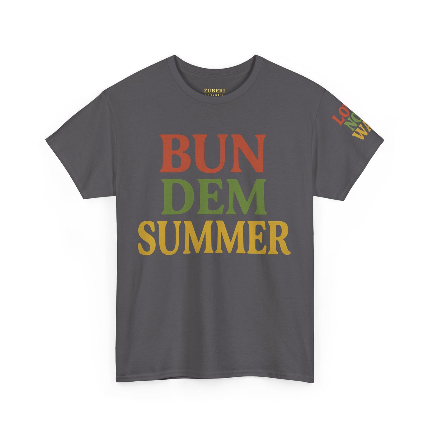 'Bun Dem Summer' Unisex Heavy Cotton Tee with and 'Love Not War' Design – Casual Summer Shirt, Gifts for Music Lovers, Festival Wear, [...]