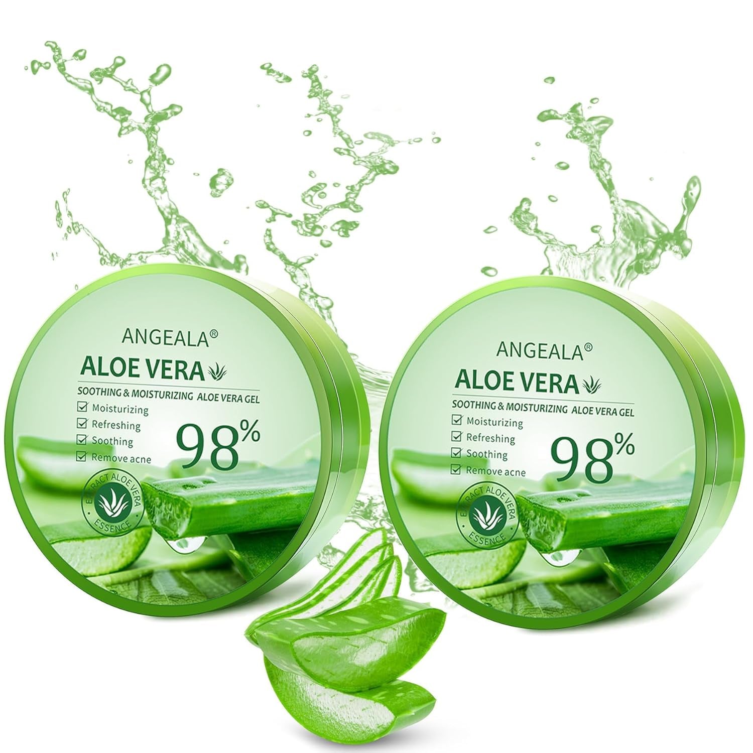 Freshly Harvested Organic Aloe Vera Gel - 98% Pure, Soothing Moisturizer for Face, Skin, Scalp & Hair - 20oz Multipurpose Skin Care Solution
