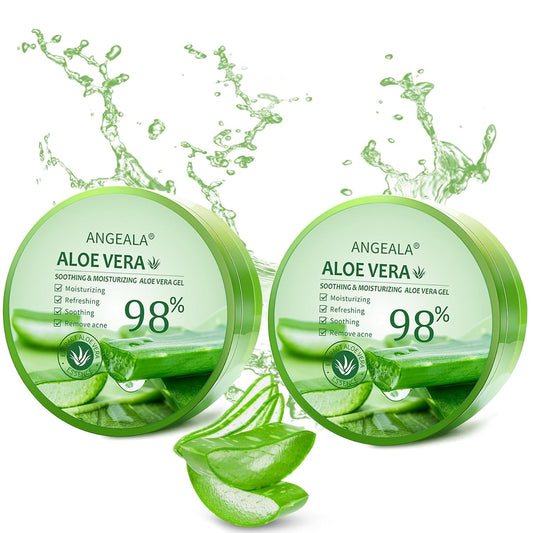 Freshly Harvested Organic Aloe Vera Gel - 98% Pure, Soothing Moisturizer for Face, Skin, Scalp & Hair - 20oz Multipurpose Skin Care Solution
