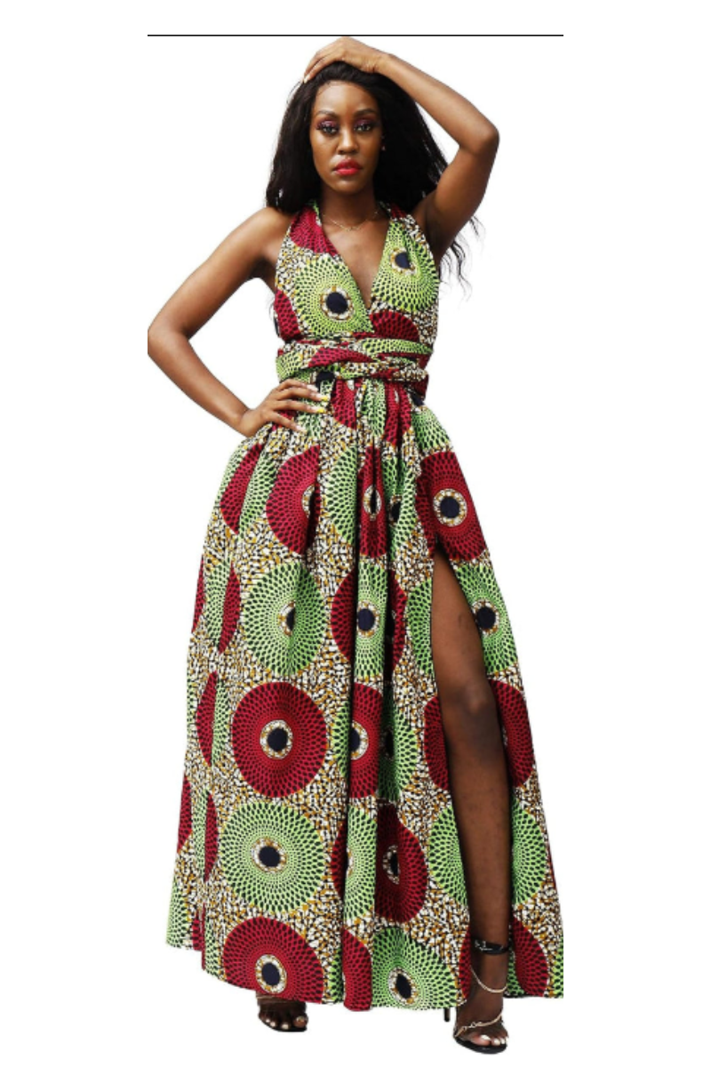 Women African Print Maxi Dress Dashiki Long Dress