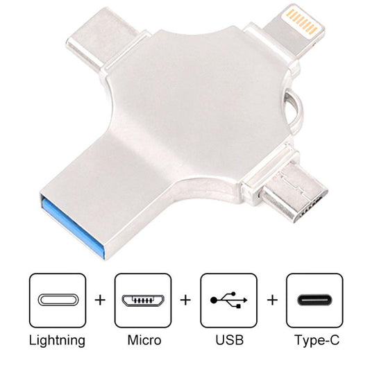 1TB 4-In-1 USB Flash Drive Photostick Memory Stick USB 3.0 High Speed Thumb Drives Portable Mini Jump Drive Storage Device External Storage Compatible with Smartphone/Laptop/Pc/Android/Ios Lightning