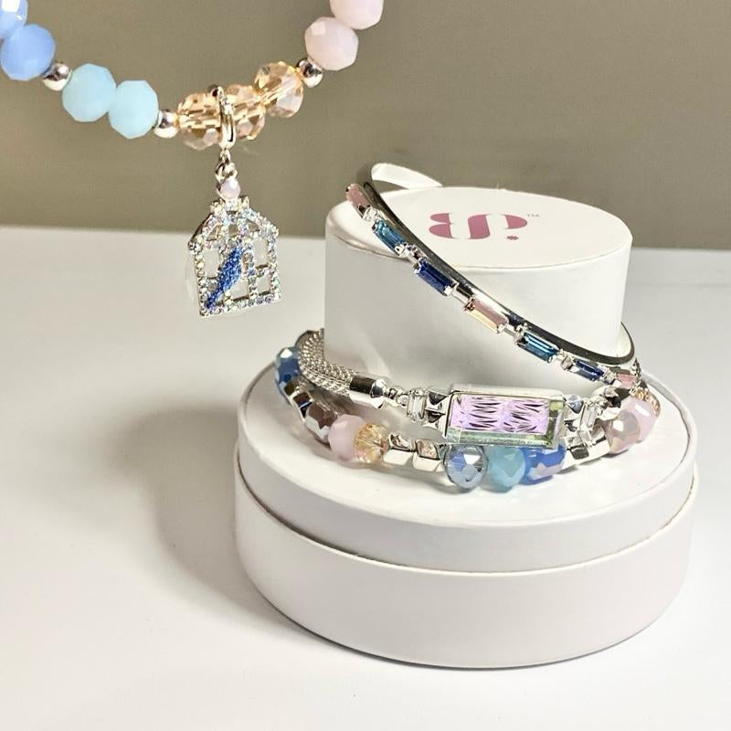 Bracelets & Bangles BP Destash the Sweetest Melody 4 Bracelets with Spring Colors on Silver Plating, Removable Charm, Mother'S Day Gift Charm Bracelet