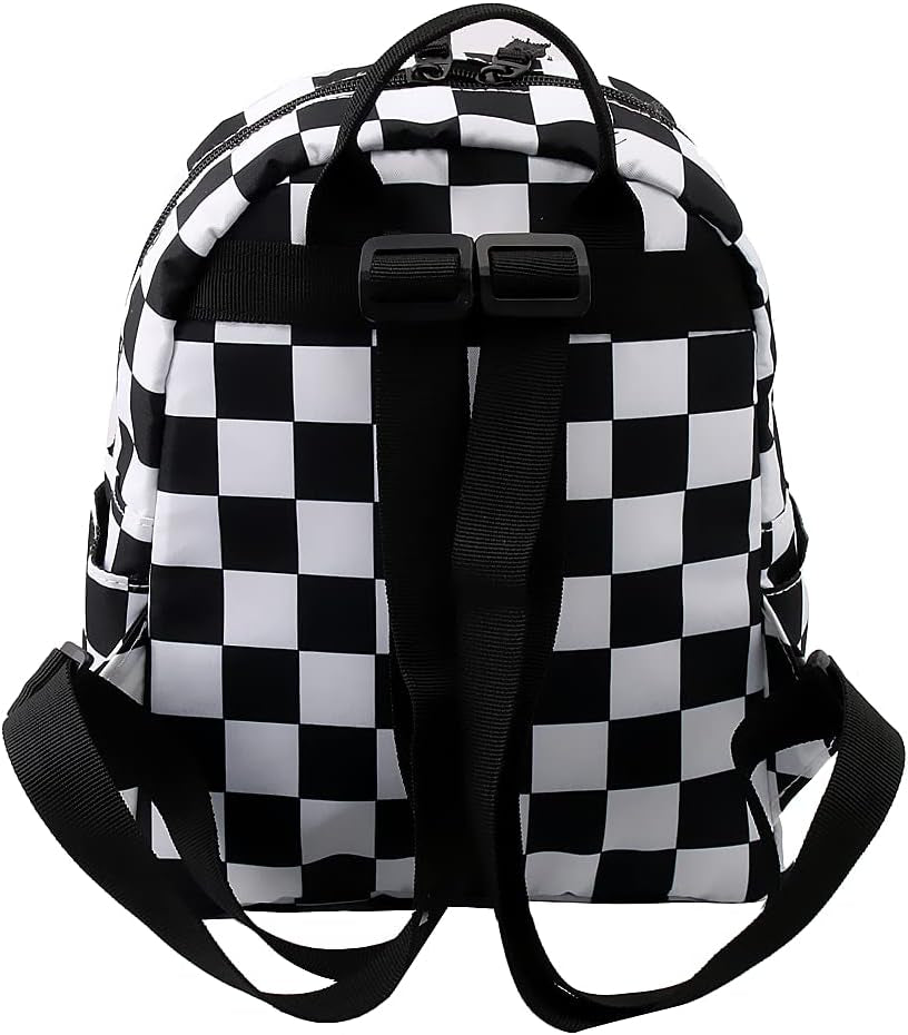 Deanfun Mini Backpack for Women - Waterproof Small Backpack with Orange Checkered Print, Multi Pockets Large Capacity Cute and Stylish MNSB-144