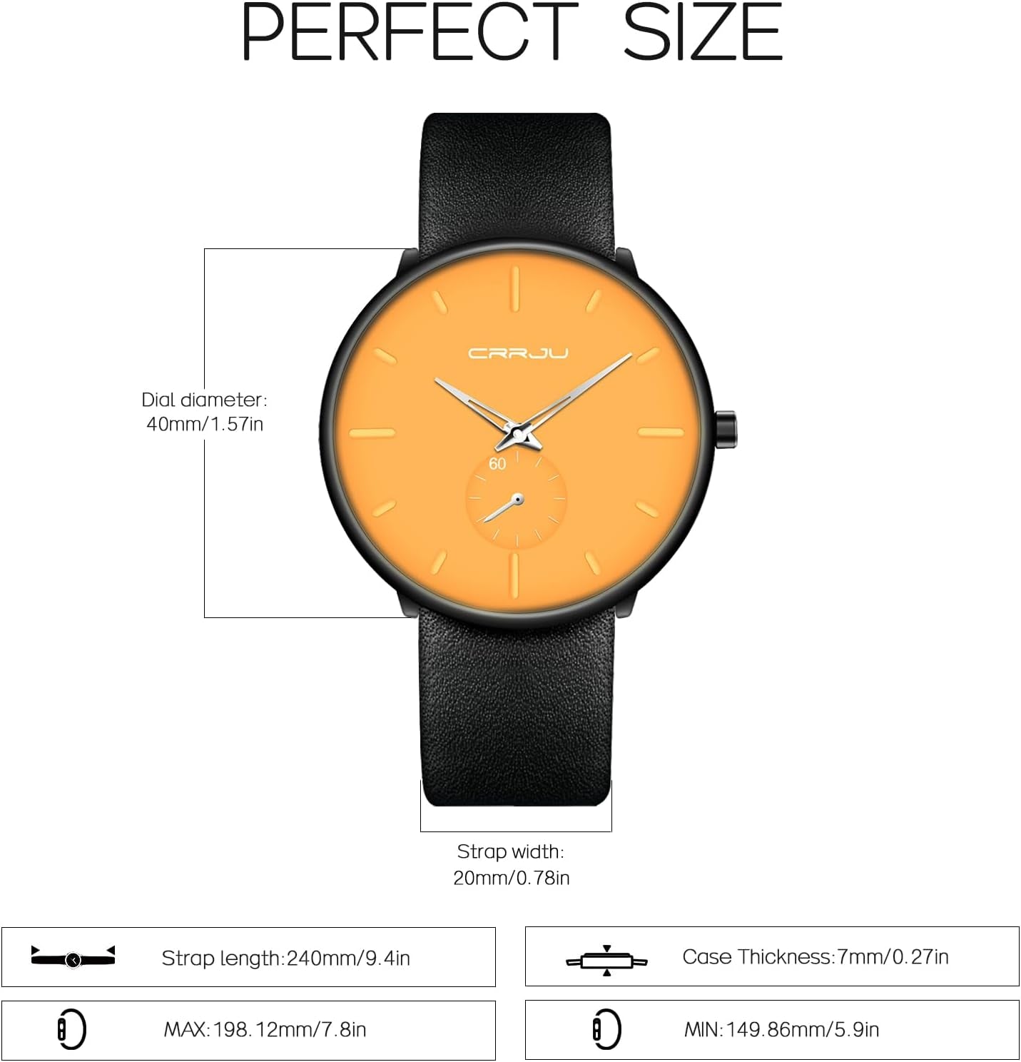 Mens Watches Ultra-Thin Minimalist Waterproof-Fashion Wrist Watch for Men Unisex Dress with Leather Band