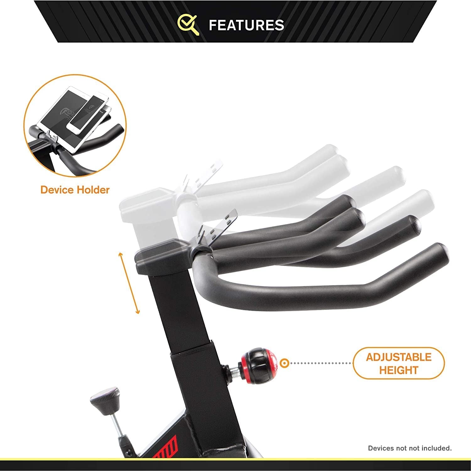 Circuit Fitness Club 30 Lbs. Flywheel Revolution Cycle for Cardio Workout – Adjustable Manual Resistance Mechanism