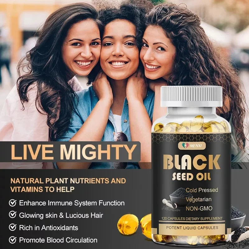 1000Mg Black Seed Oil,Premium Cold Pressed,Non-Gmo,Vegan,Premium Black Seed