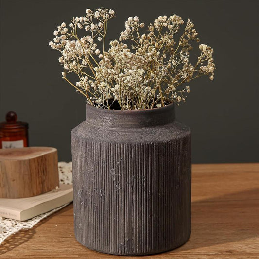 Rustic Vases for Home Decor. Ceramic Vase Dining Table Terracotta Decorative 6.1IN.