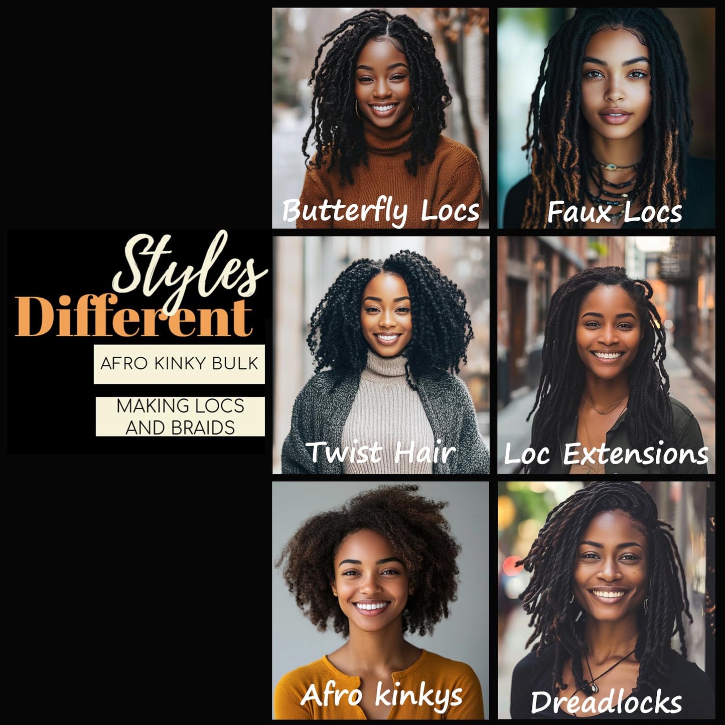 14 Inch 50Gram Afro Kinkys Bulk Human Hair for Dreadlock Extensions, Repair Locs, Create Dreadlocks,Micro Twist Braids, Soft Kinky Curly Bulk for Locs Extensions(Natural Black)