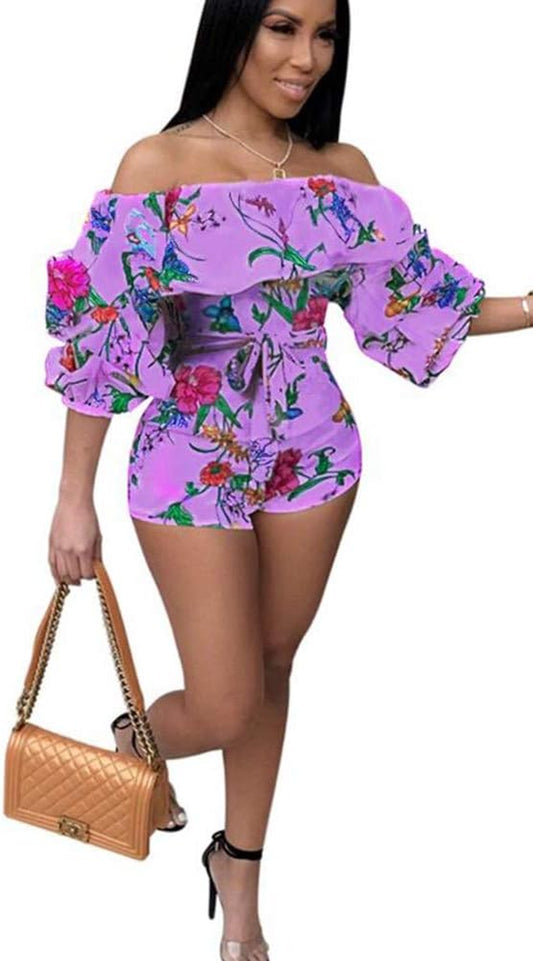 Rompers for Women Casual Summer Jumpsuits - Sexy Club Outfits One Piece Floral Jumpers Short Sets