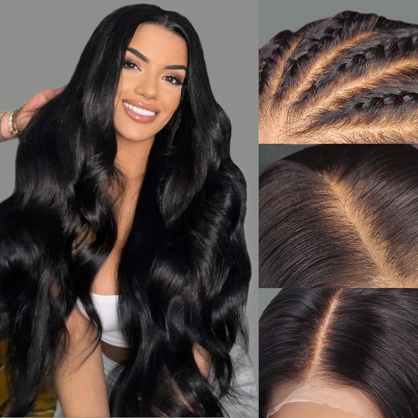 250 Density Human Hair Wig 13X4 HD Lace Front Wigs Pre Plucked Glueless Wig Human Hair Body Wave Wigs Human Hair for Black Women Frontal Wigs Human Hair Wigs Bleached Knots 18 Inch