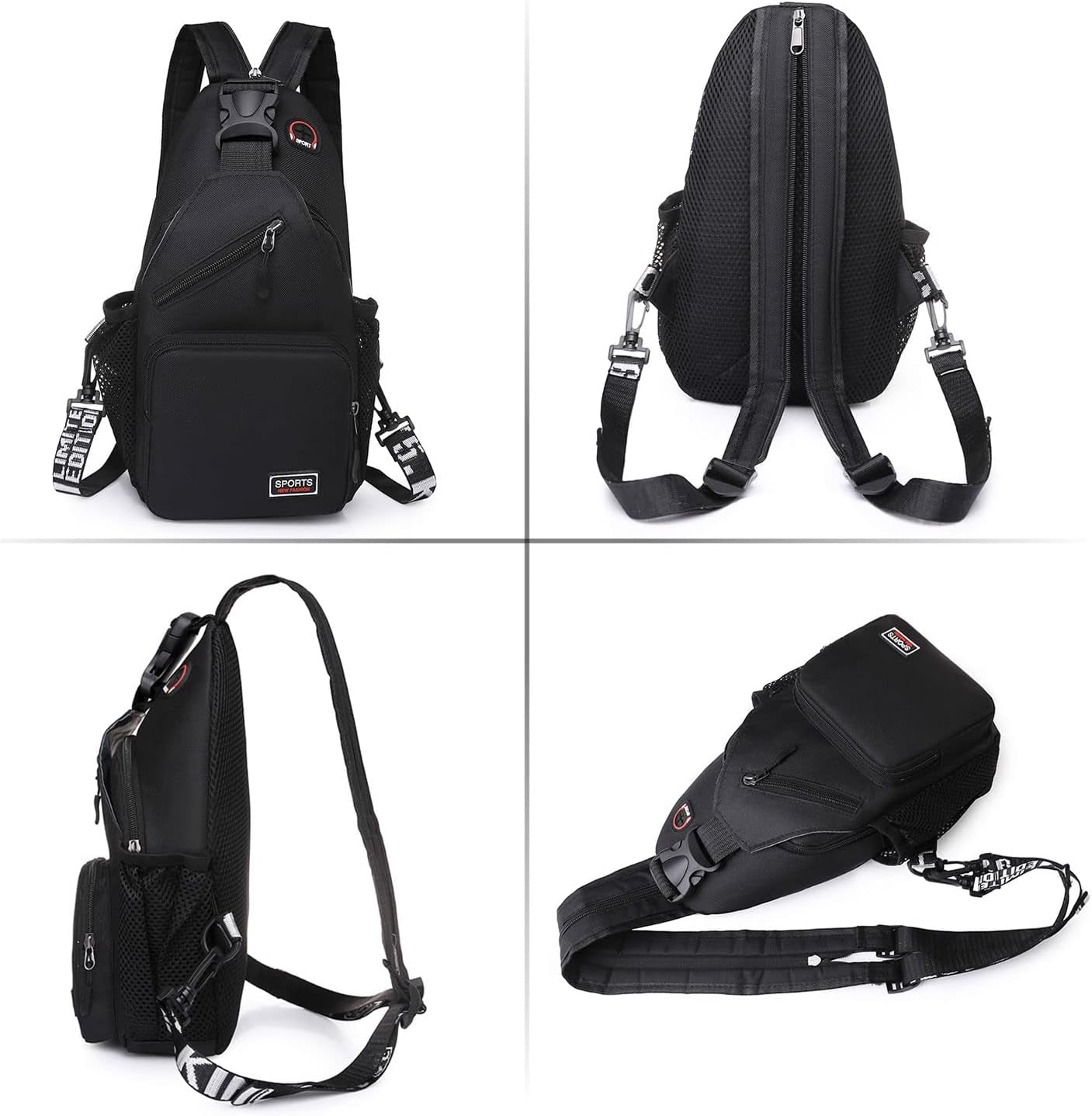 Peicees Convertible Sling Bag for Men Women Waterproof Sling Backpack Crossbody Shoulder Bag for Travel Hiking Cycling