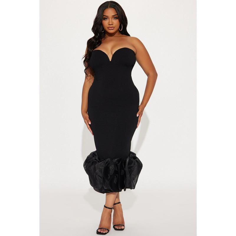 Monte Carlo Nights Midi Dress - Black