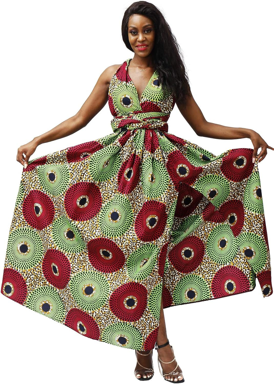 Women African Print Maxi Dress Dashiki Long Dress