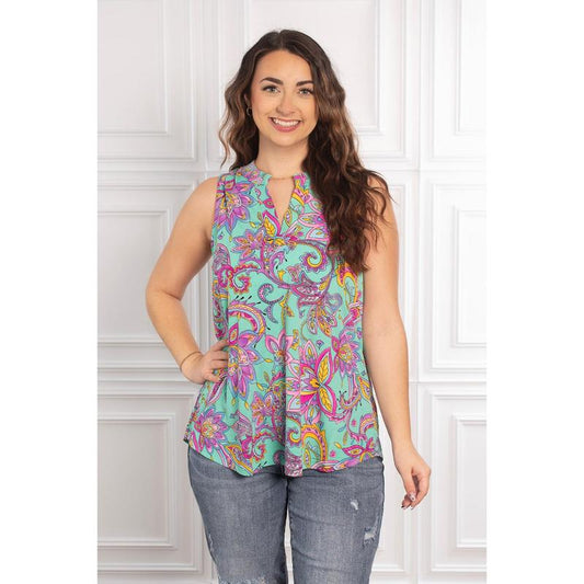 Dear Scarlett Lizzy Tank- Paisley Party