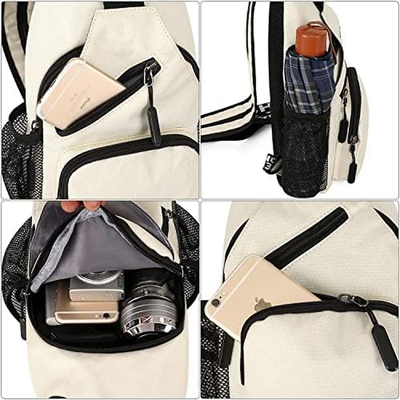 Peicees Convertible Sling Bag for Men Women Waterproof Sling Backpack Crossbody Shoulder Bag for Travel Hiking Cycling
