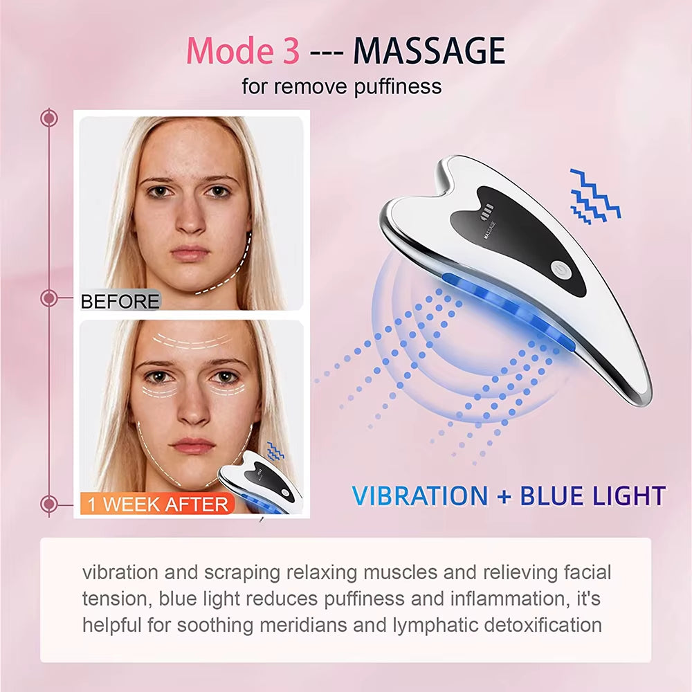 Electric Gua Sha Tools Microcurrent Face Lift Machine Slimming Massager Double Chin Remove Neck Face Massage Skin Care Tool